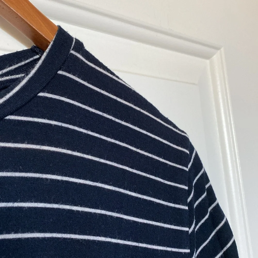 Zara Blue & White Striped Short Sleeve Shirt - Picture 3 of 3